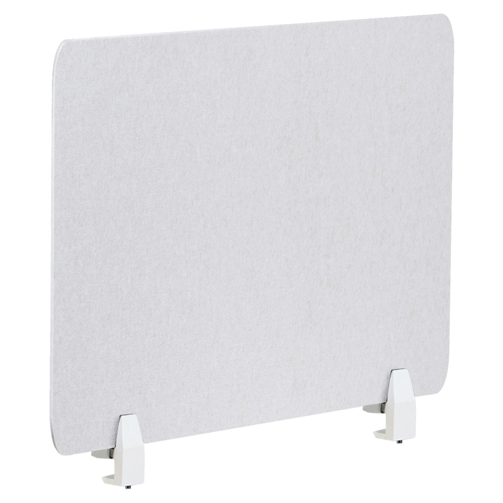 Pannello Divisorio da Scrivania Bianco Sporco in PET con Rivestimento in Tessuto 80 x 50 cm Schermo Acustico per Ufficio e Home Office