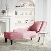 Sdraio con Cuscino e Bracciolo Destro in Velluto Rosa CFW2299193