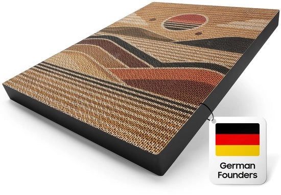 Design Premium Krabplank per Gatti: 5 strati di cartone ondulato per maggiore durata - autofissante. Ideale per angoli, mobili o pareti. 40 cm x 30 cm.