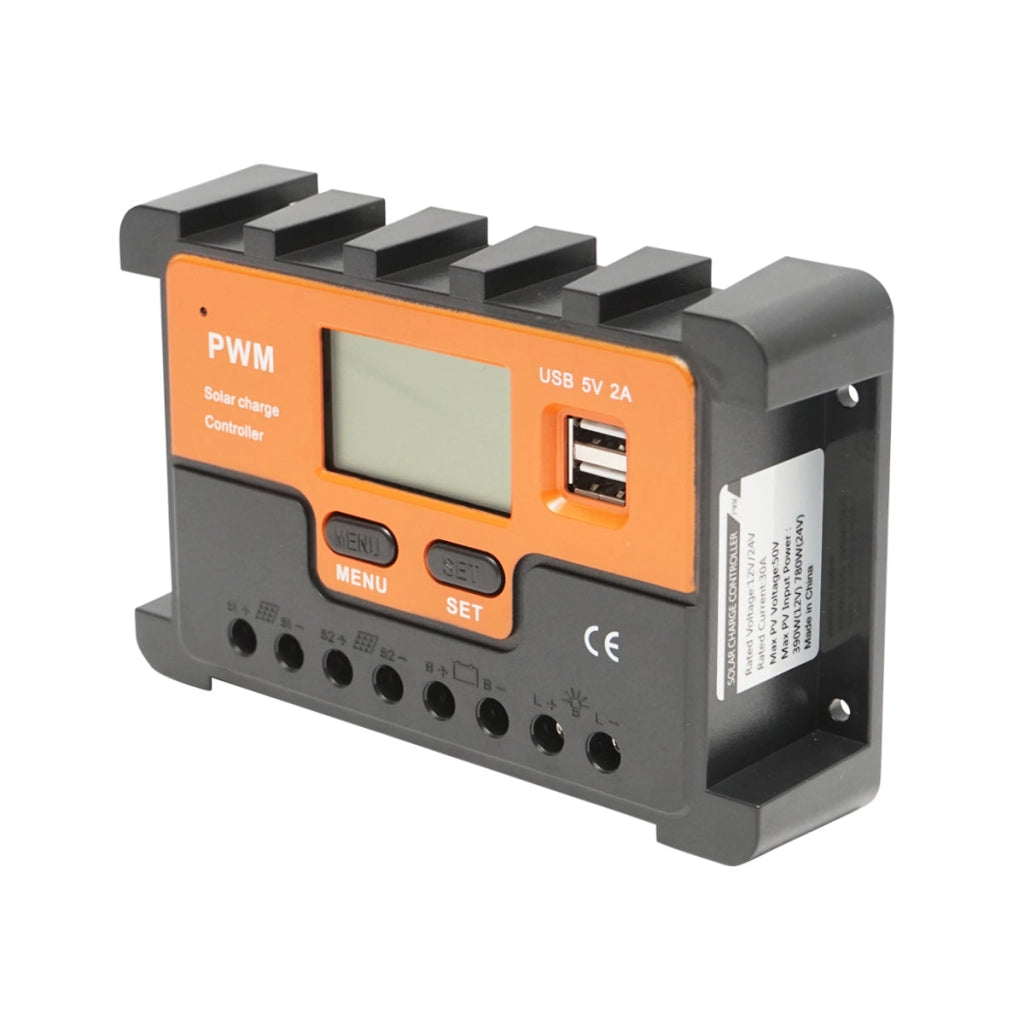 Regolatore di tensione per pannello solare 30A 12V/24V 2X porta USB 5V/2A Breckner Germany