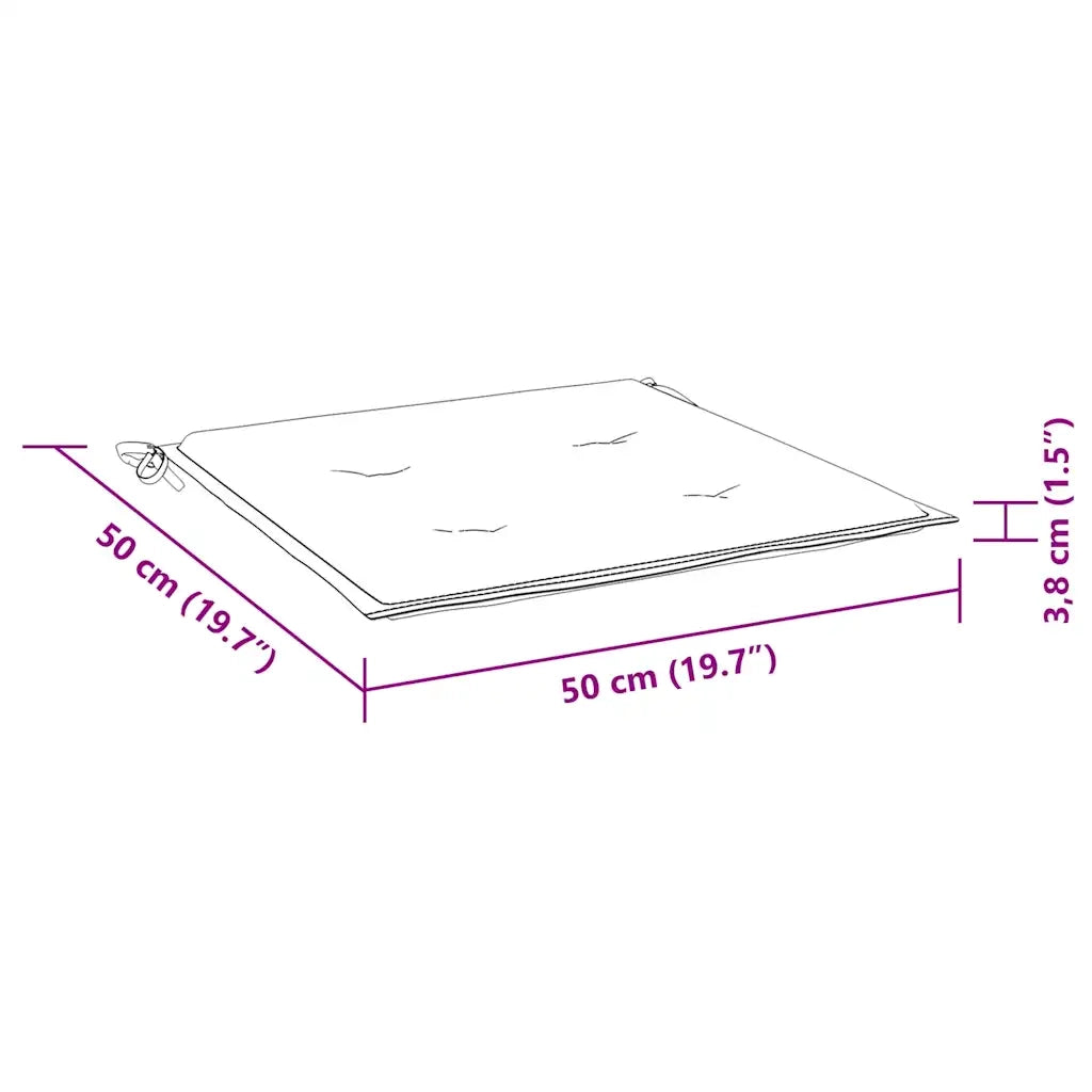 Cuscini per Sedia 2 pz Beige 50x50x4 cm in Tessuto Oxfor4