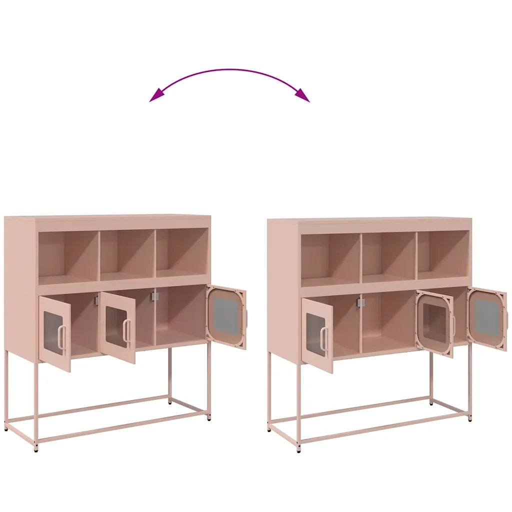 vidaXL Credenza Rosa 100,5x39x107 cm in Acciaio Laminato a Freddo