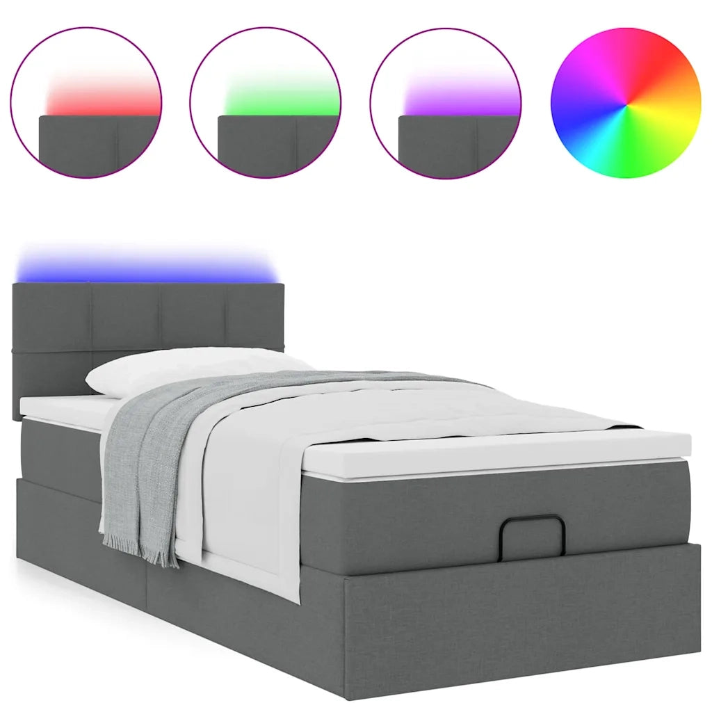 Struttura Letto Pouf con Materasso 100x200 cm in Tessuto 3312285