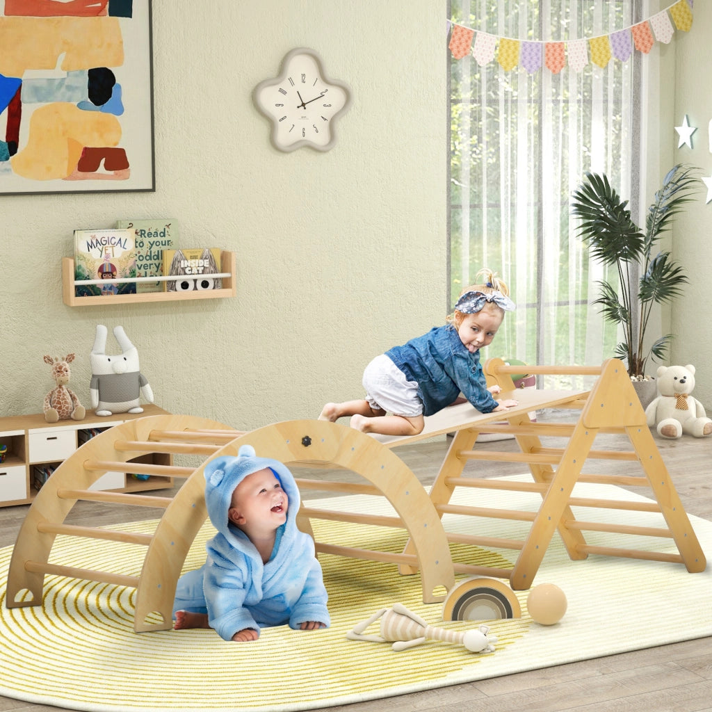 Scaletta per Bambini con Rampa ¨C zephmum ¨C Naturale 219x72,5 cm