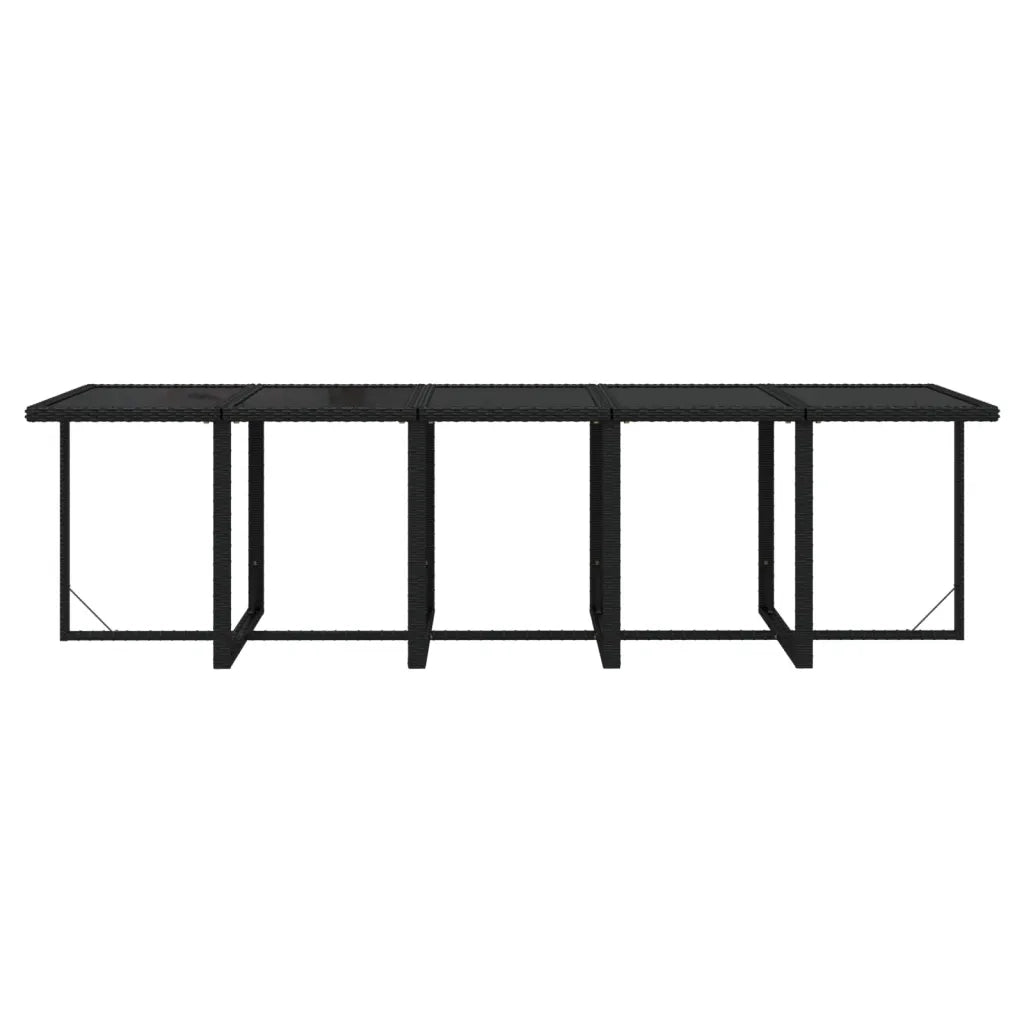 Set da Pranzo per Giardino 11 pz con Cuscini in Polyrattan Nero cod mxl 50589