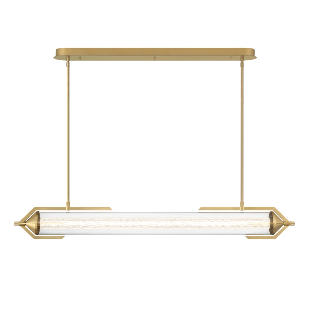 Lampada sospesa rétro oro tubo 122cm LED 38W Quintiesse
