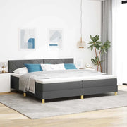 Letto a Sorgente LED con led Grigio scuro 200 x 200 cm Tessuto 3342542