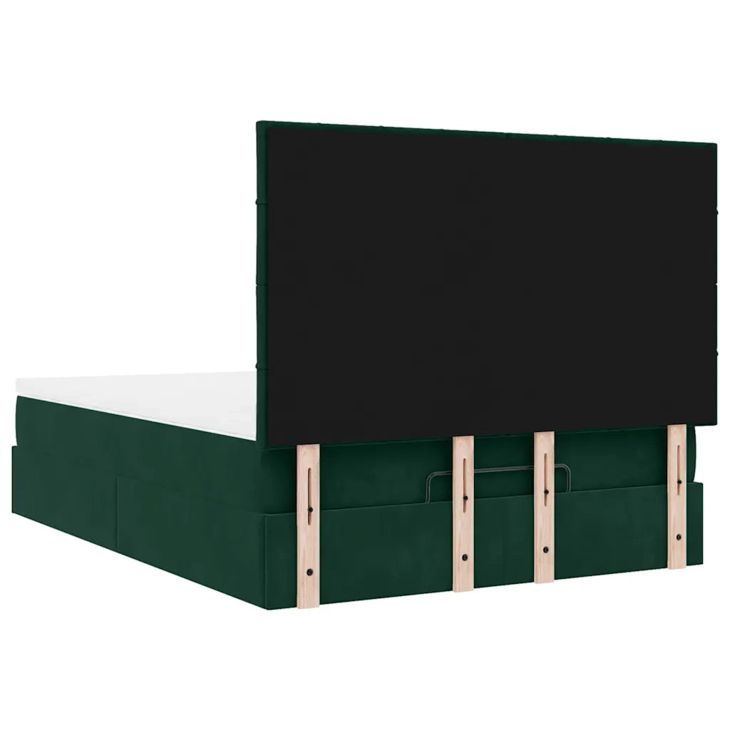 Struttura Letto Pouf con Materassi 140x190 cm in Velluto