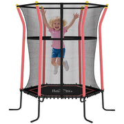 Trampolino per Bambini ¨C zephmum ¨C Nero e Rosso con Rete di Sicurezza ?163.5 cm