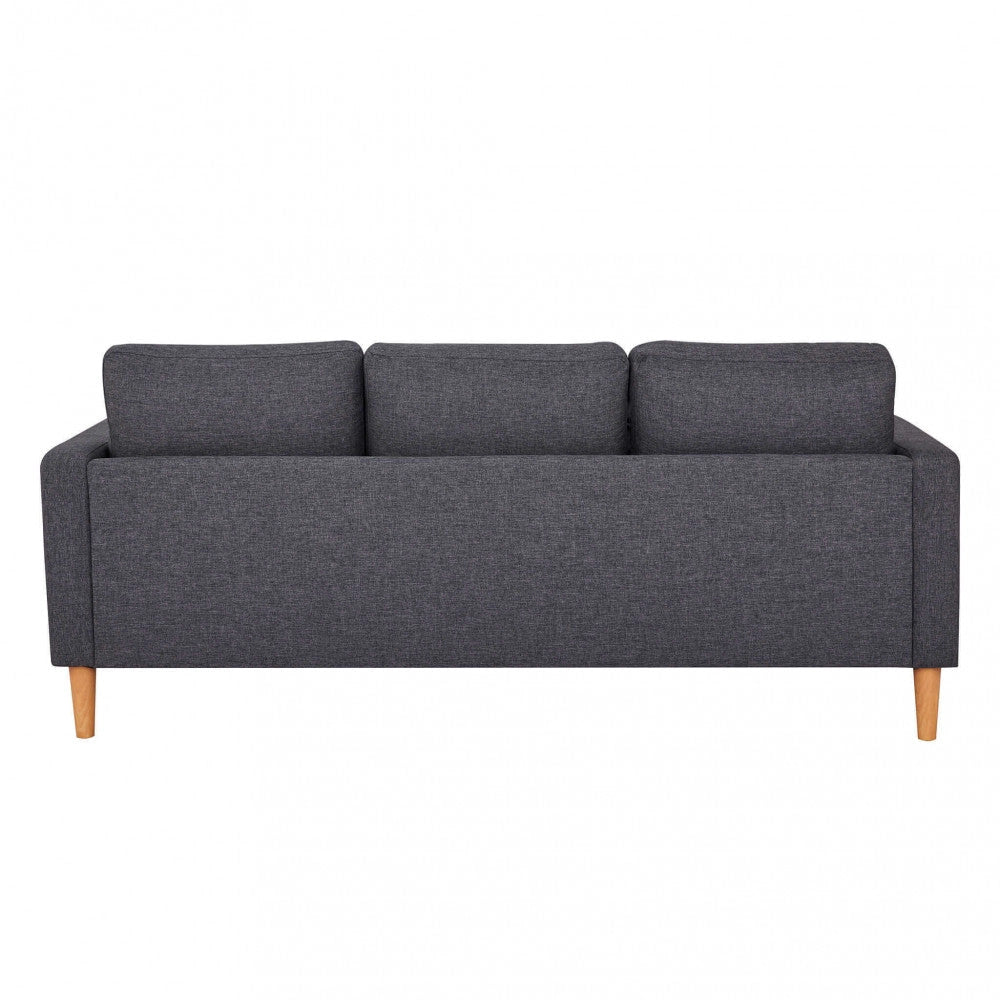 Divano 3 Posti Ramsey 180x73x82 h cm in Tessuto Grigio scuro