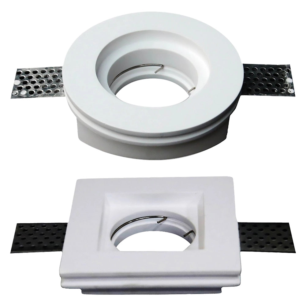 PORTAFARETTO LED IN GESSO mm 100 x 100 x 25 mm - bianco  - VTAC
