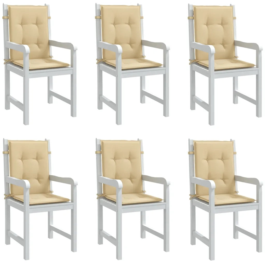 Cuscini Sedia Schiena Bassa 6 pz Beige MÃ©lange 100x50x4 Tessuto