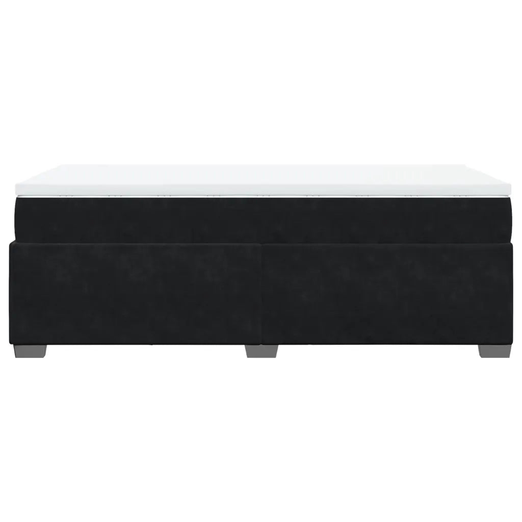 vidaXL Giroletto a Molle con Materasso Nero 100x200 cm in Velluto