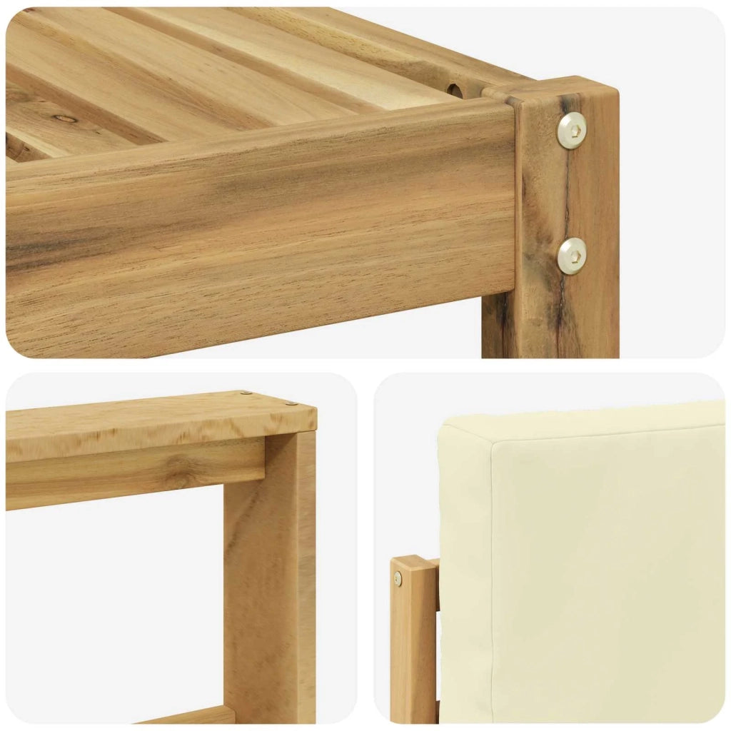 Set di divani da esterno 7 pz Bianco e Crema Poliestere 3387739