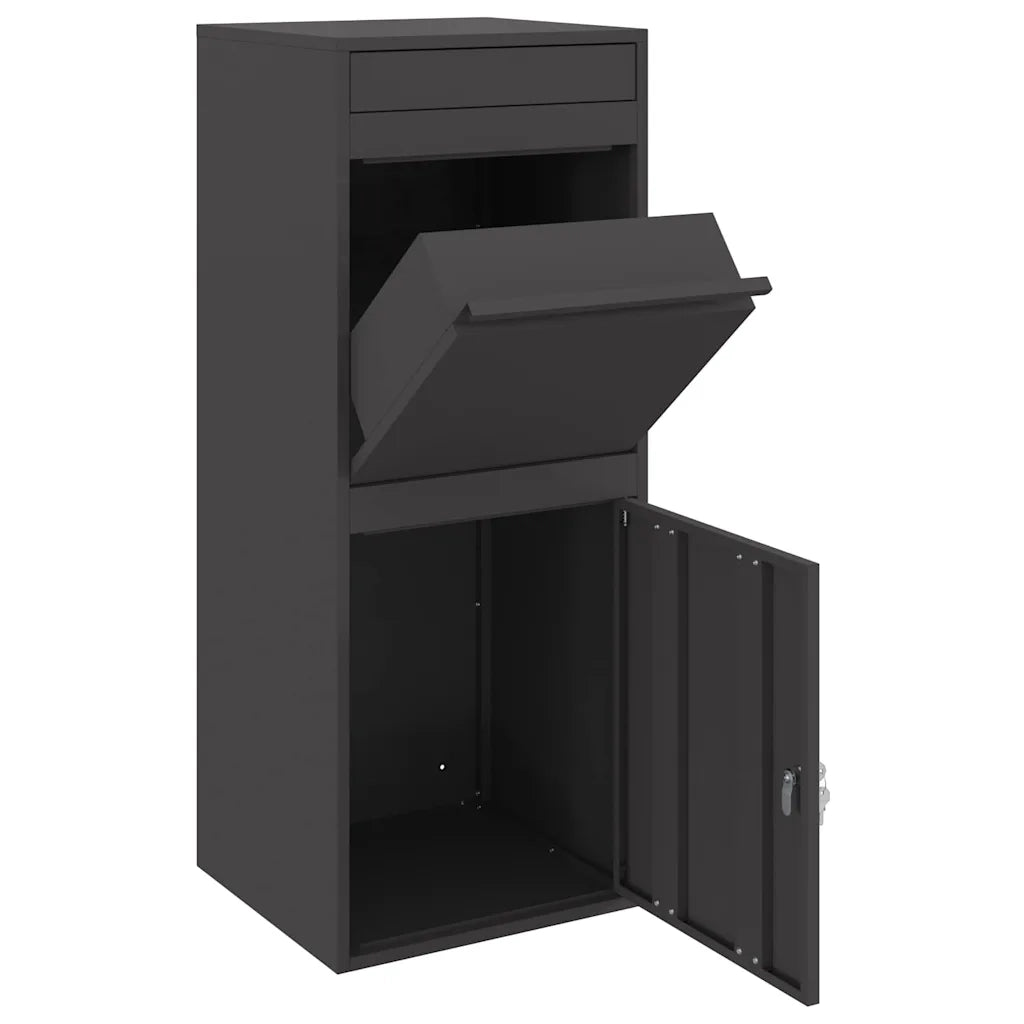 vidaXL Cassetta per pacchi Nero 41 x 38 x 103 cm Acciaio