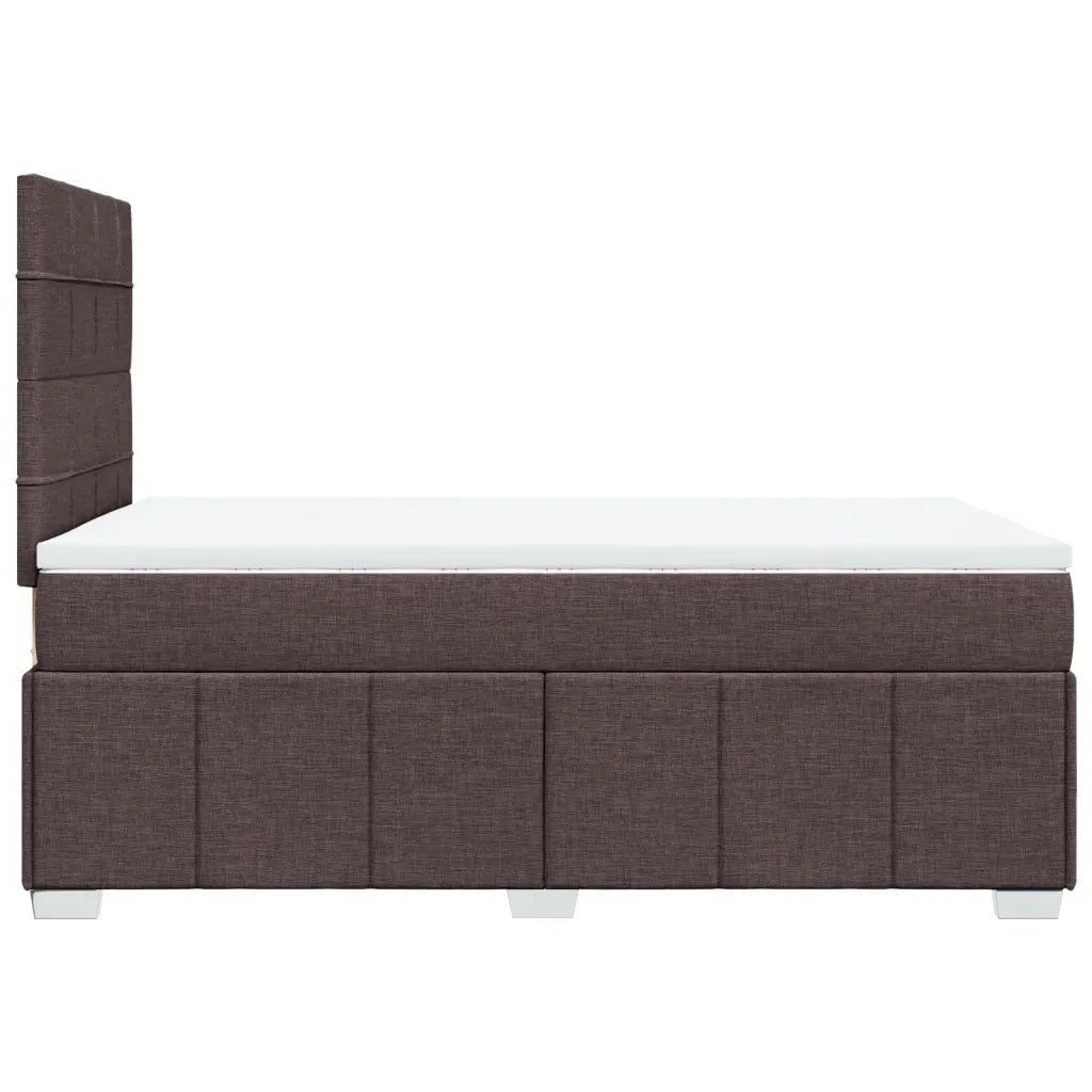 Giroletto a Molle con Materasso Marrone Scuro 120x200cm Tessuto