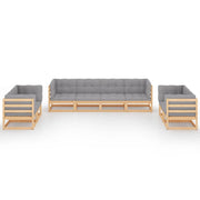 Mobili da giardino mobili da esterno Set di mobili da 8 pezzi con cuscini in legno di pino massiccio 02_0017534