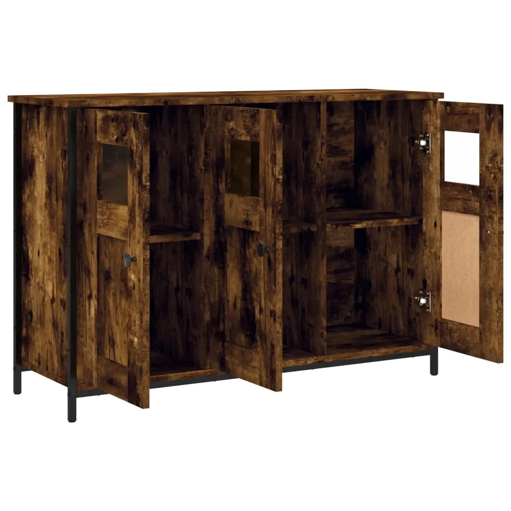 Credenza | Madia | Buffet da pranzo | Armadio da pranzo Rovere Fumo 100x35x70 cm in Legno Multistrato