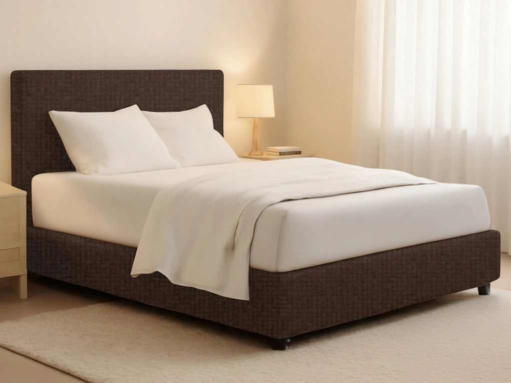 Gosport, Letto Piazza e Mezza Sfoderabile Made in Italy, Marrone