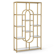 Libreria a 5 ripiani 95 x 30 x 175 cm spazio aperto design moderno metallo bianco 20_0017772