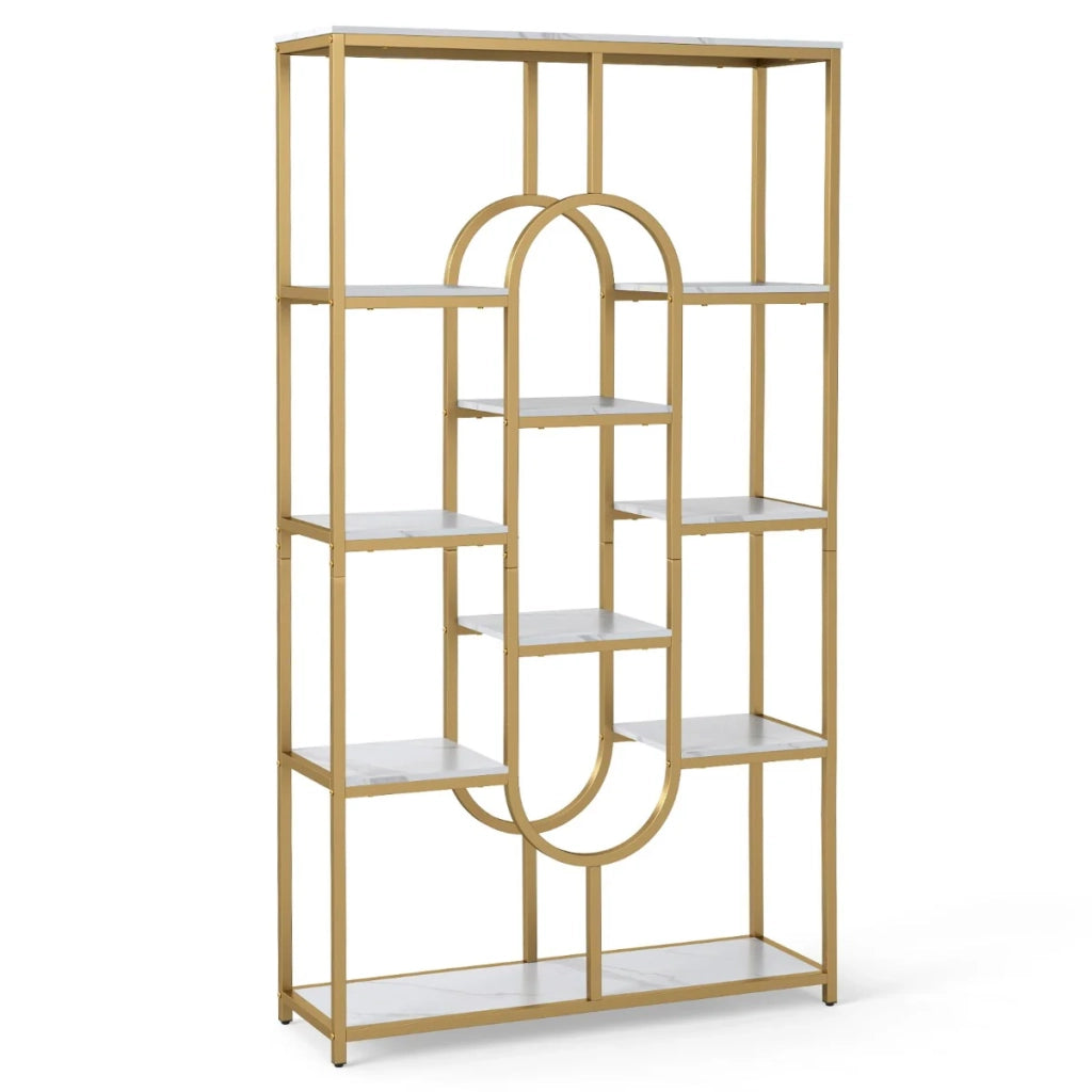 Libreria a 5 ripiani 95 x 30 x 175 cm spazio aperto design moderno metallo bianco 20_0017772