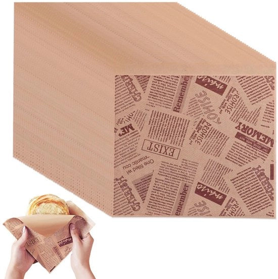 Pannello di carta di carta da cucina 50 fogli - Pannello di carta da hamburger - Riciclabile - 15 x 15 cm