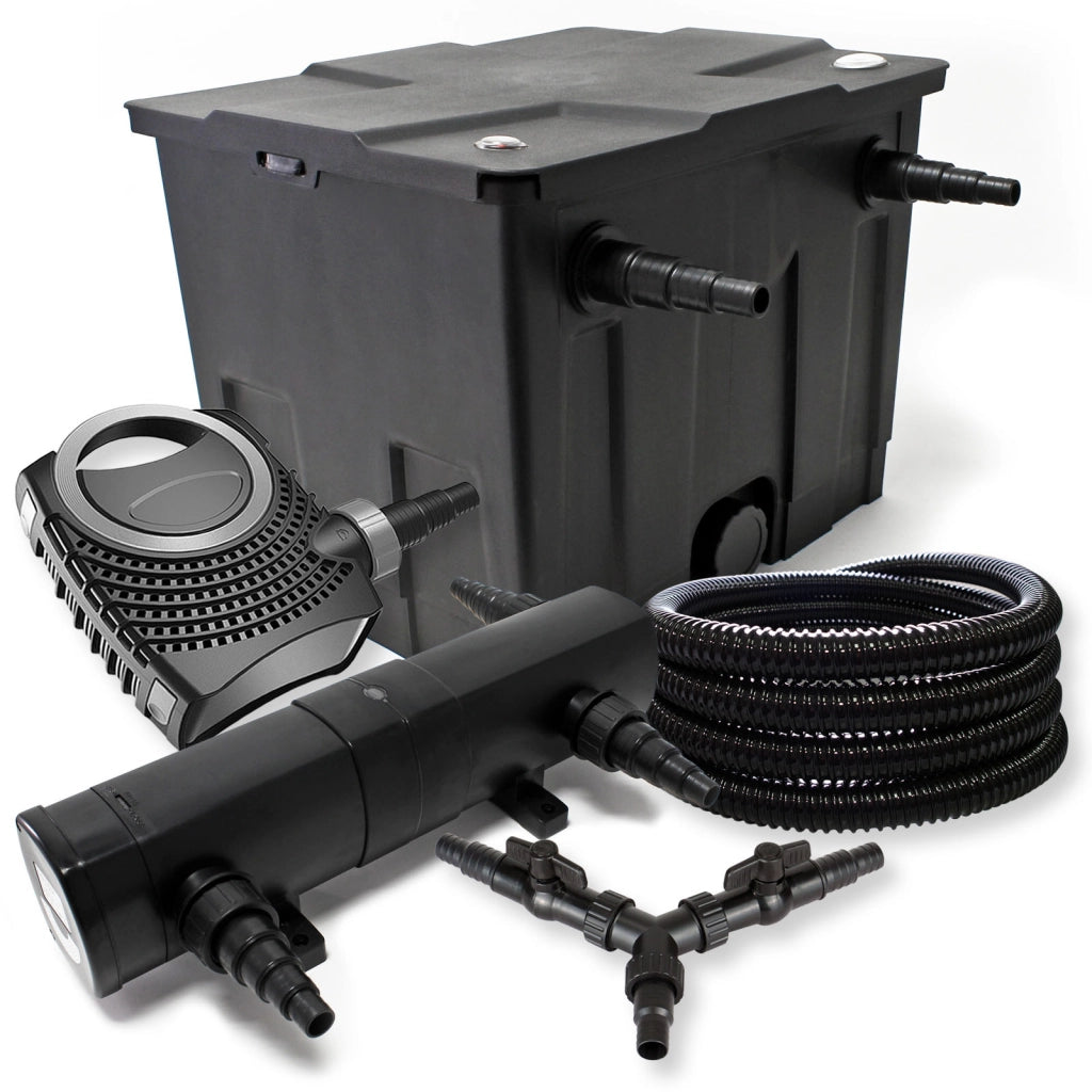 Set per laghetti filtro 12000l chiarificatore UVC 18W pompa NEO8000 70W tubo 25m