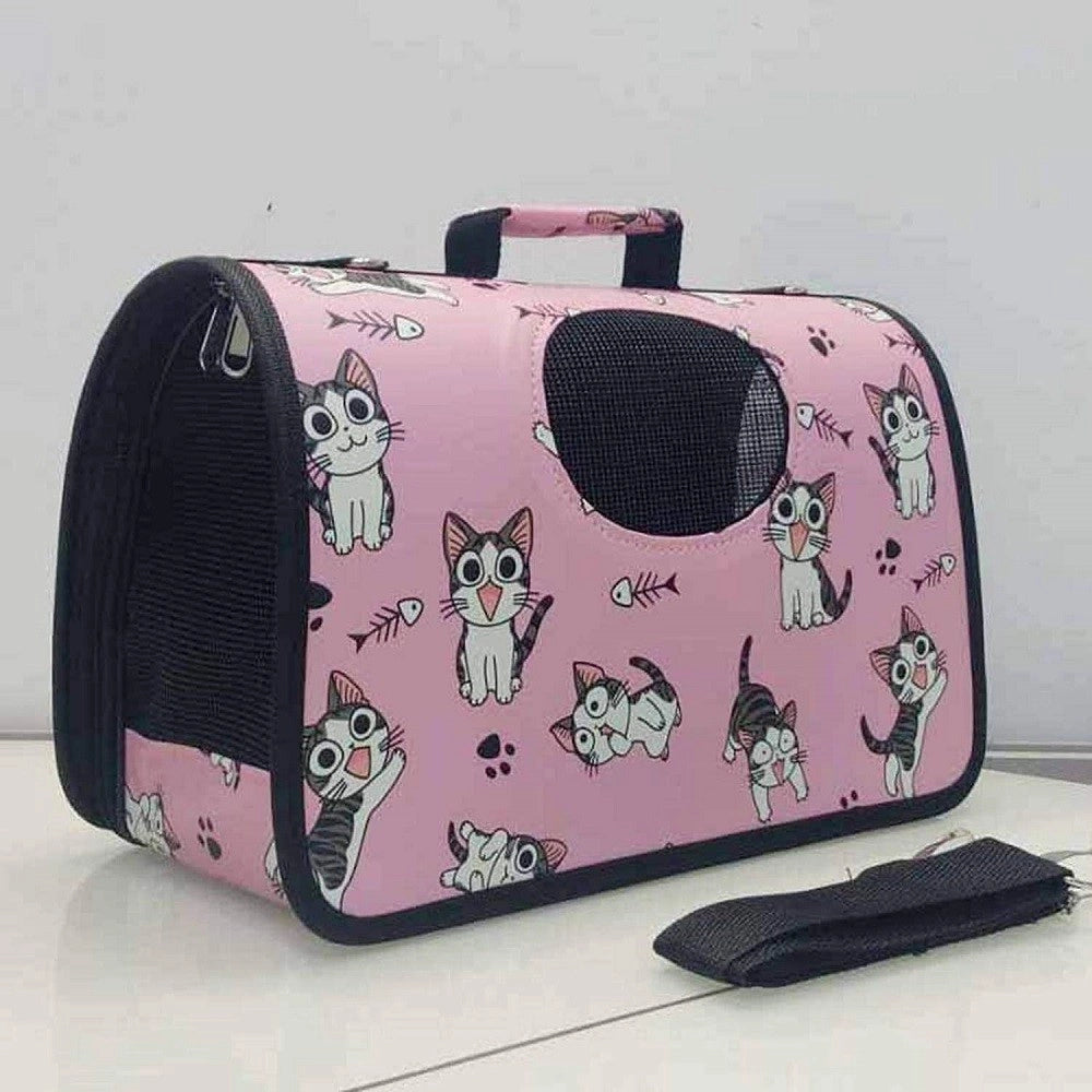 Trade Shop - Borsa Zaino Portatile Pieghevole Viaggio Per Animali Cani Gatti A Tracolla Tg.m -