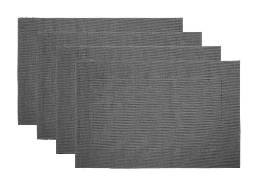 Set Tovagliette Americane Cucina Antiscivolo In Tinta Unita Lavabili - Set 4 - Stone