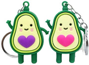 Sostegno per Chiavi Avocado - 2 Pezzi - Sostegno per Chiavi dell'Amicizia - Materiale PVC-Rubbero - Acciaio Inossidabile - Espressioni Carine - Sostegni per Chiavi