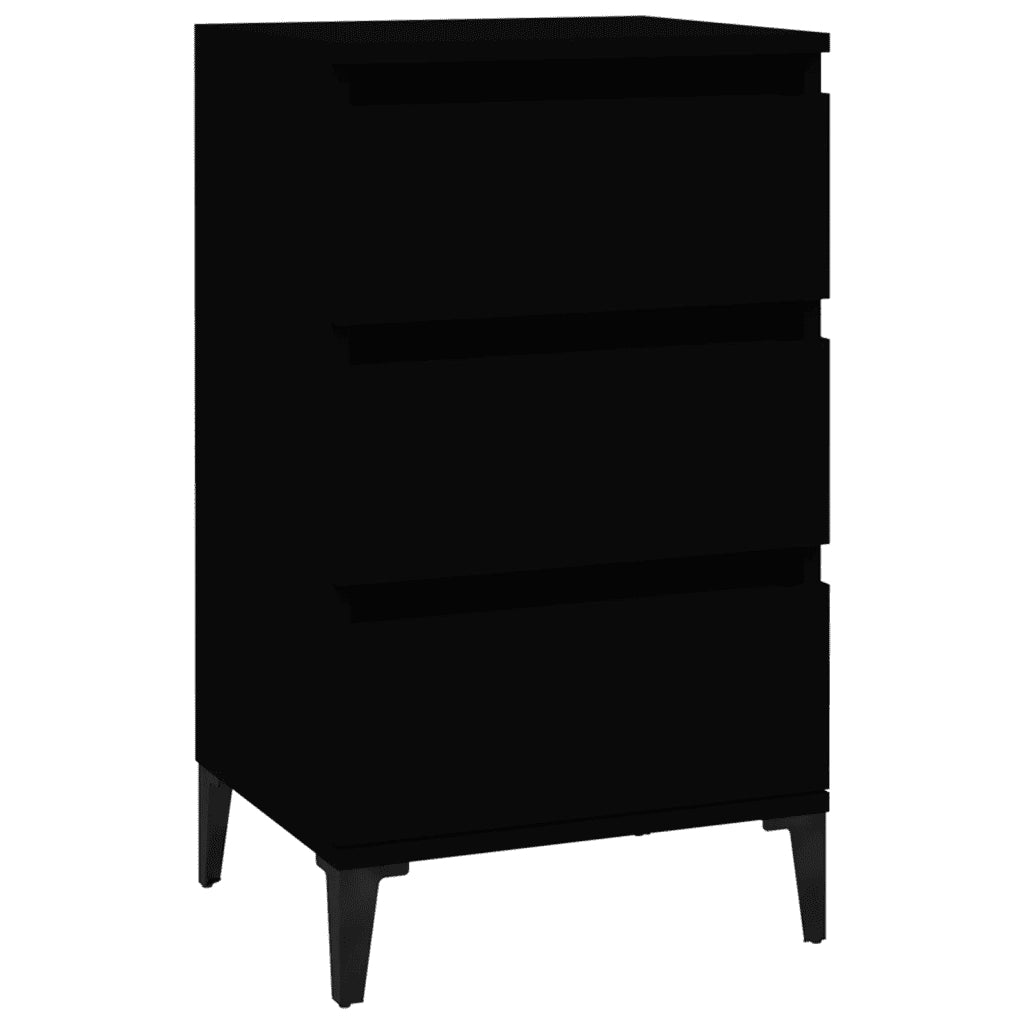 Comodino Nero 40x35x70 cm in Legno Multistratocod mxl 127316