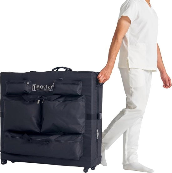 Seduta di Massaggio Portatile con Borsa di Trasporto e Ruote per Tavoli di Trattamento Mobili