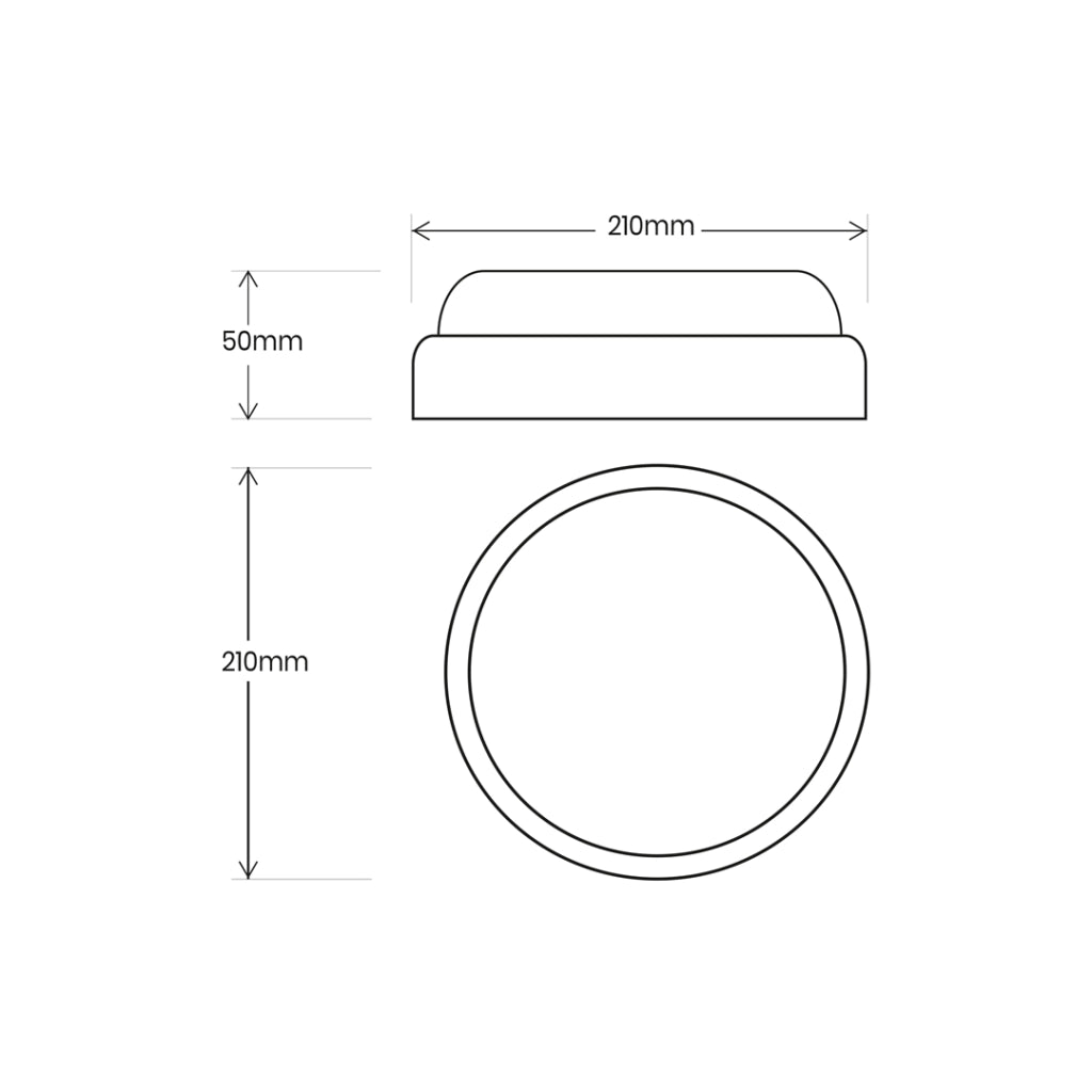 Plafoniera canalina tonda nera LED 18W 4000K IP64 Davo