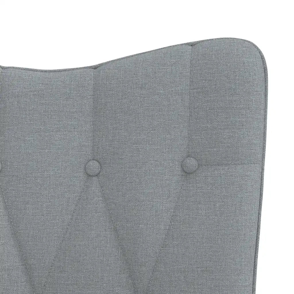Poltrona a Dondolo con Poggiapiedi Grigio Chiaro in Tessuto cod mxl 51887