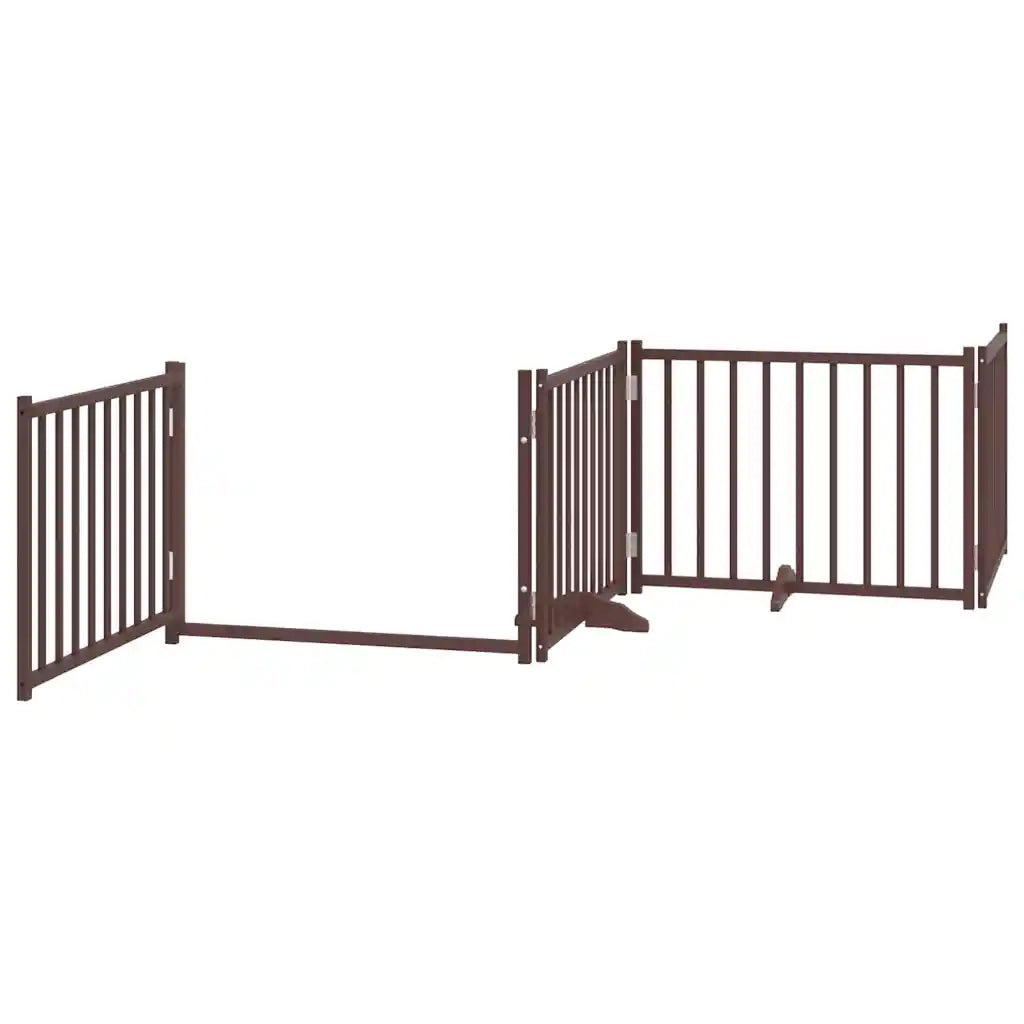 Cancello Cani Porta Pieghevole Marrone 12 Pannelli 960cm Pioppo 3155748