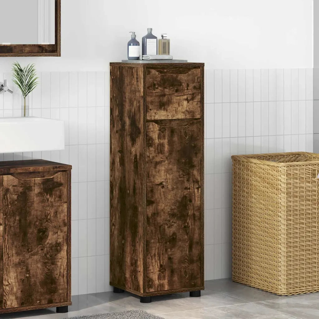 Mobile da Bagno con cassetto Rovere fumé 30,5 x 30 x 101 cm 888742