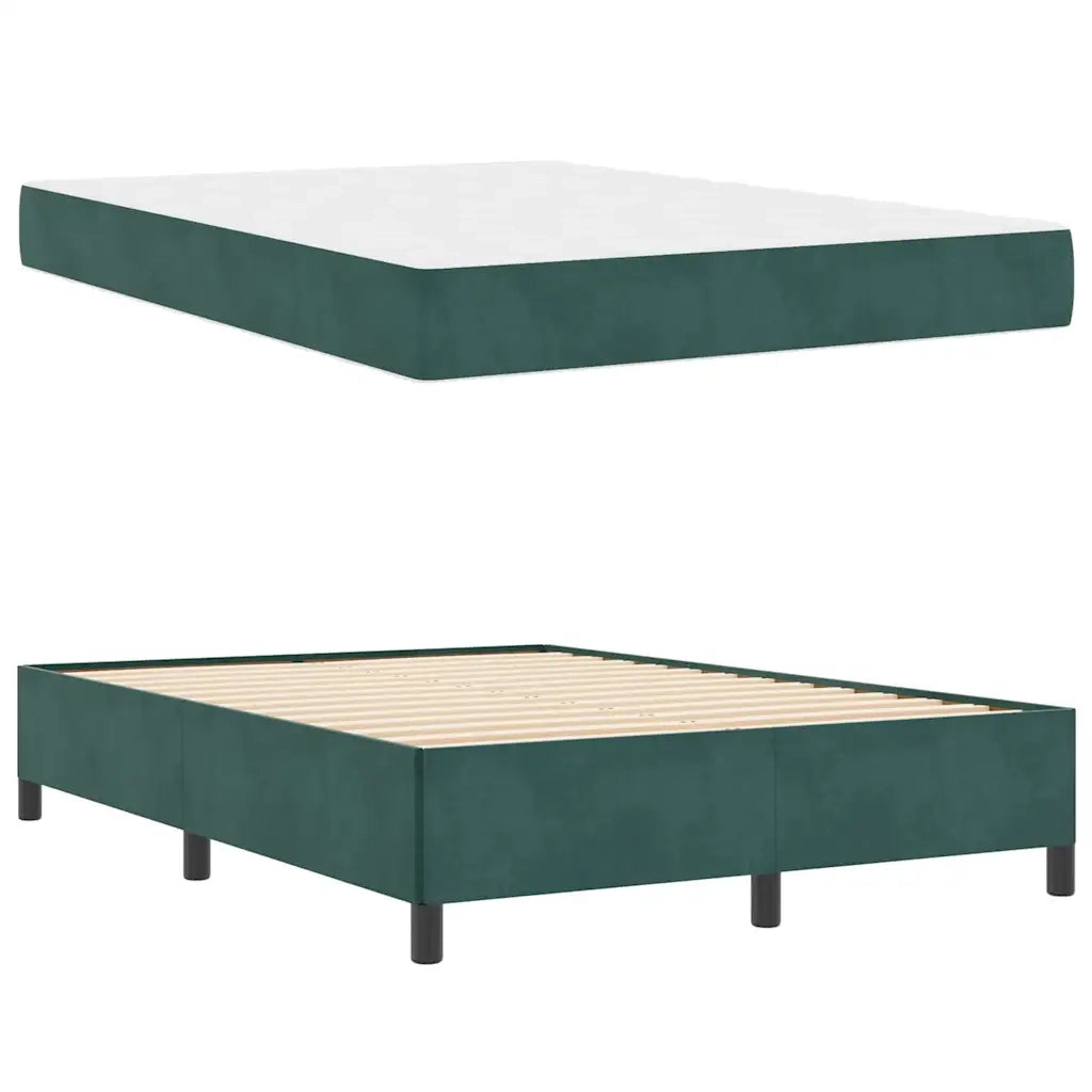 vidaXL Struttura del letto Verde scuro, Bianco e Verde 140 x 190 cm