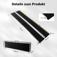 Rampa a valigia per sedia a rotelle, pieghevole mobile antiscivolo, in alluminio 274cm 270kg