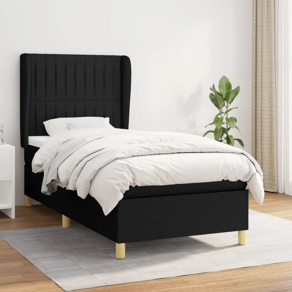 Giroletto a Molle con Materasso Nero 90x190 cm in Tessuto cod mxl 62749