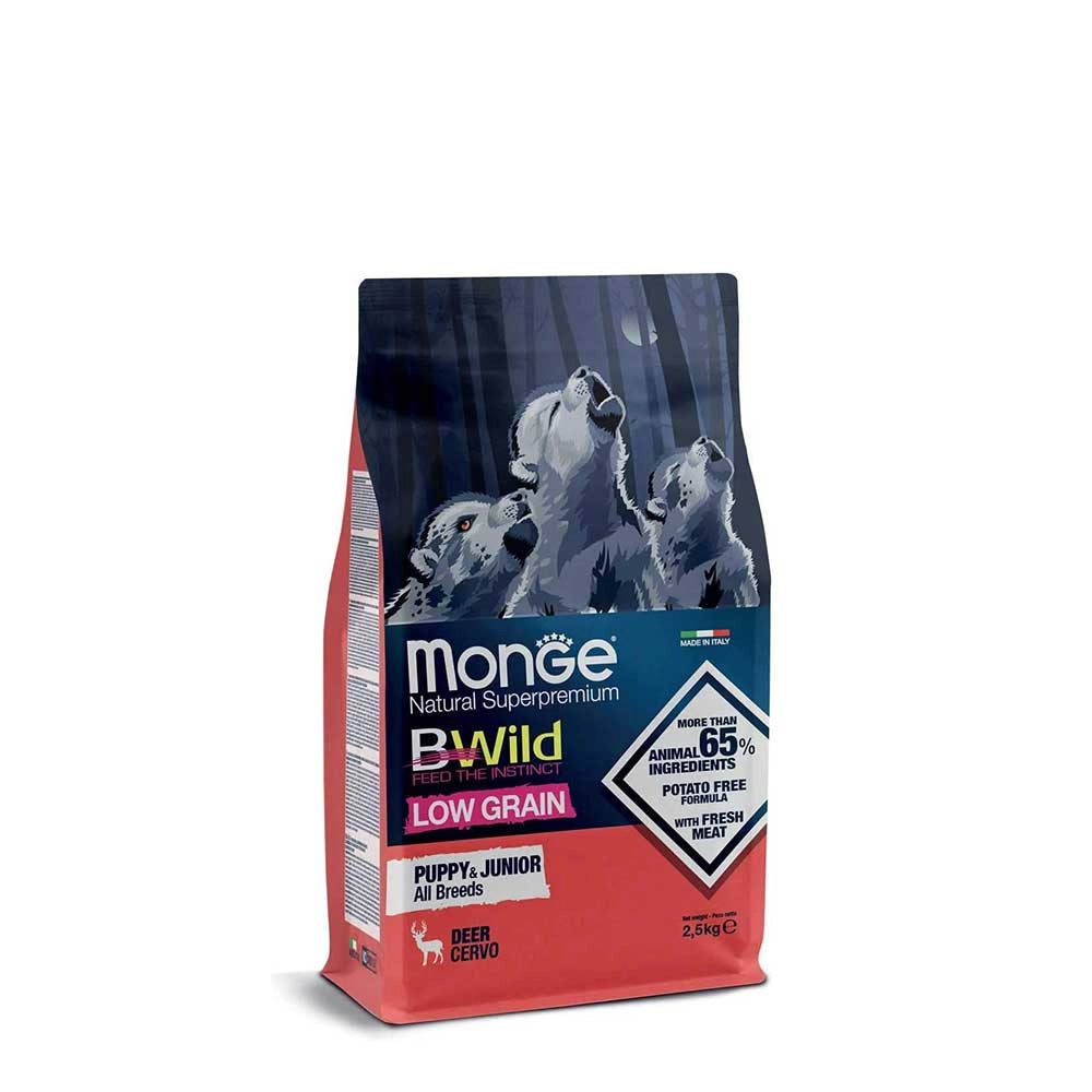 Monge Dog Bwild Low Grain Puppy Cervo Per Cani 2,5