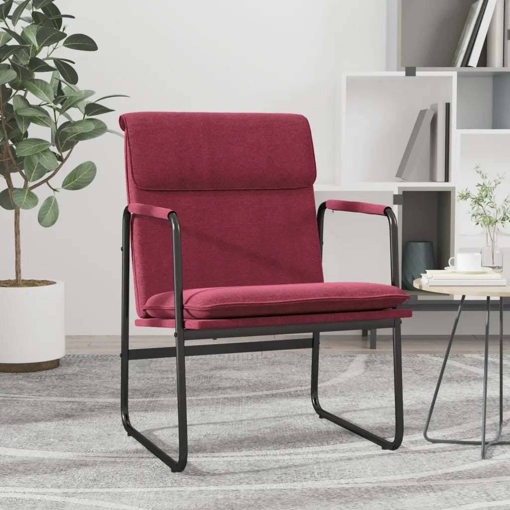 Sedia Lounge Rosso Vino 55x64x80 cm in Tessuto cod mxl 14873