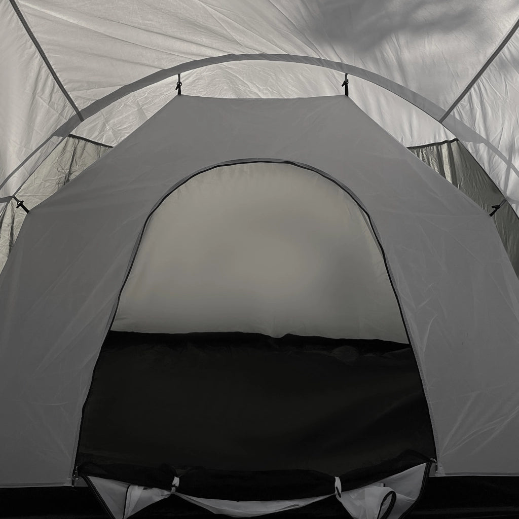 Tenda da campeggio per 6-9 persone, 4 stanze, grigio, impermeabile ¨C zephmum ¨C 615x615x225 cm