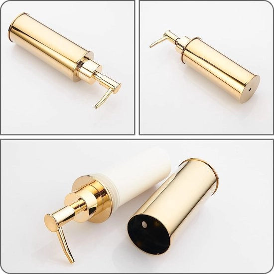 Dispensatore di sapone Rond Goud in posizione verticale Dispensatore di shampoo per bagno cucina e lavanderia