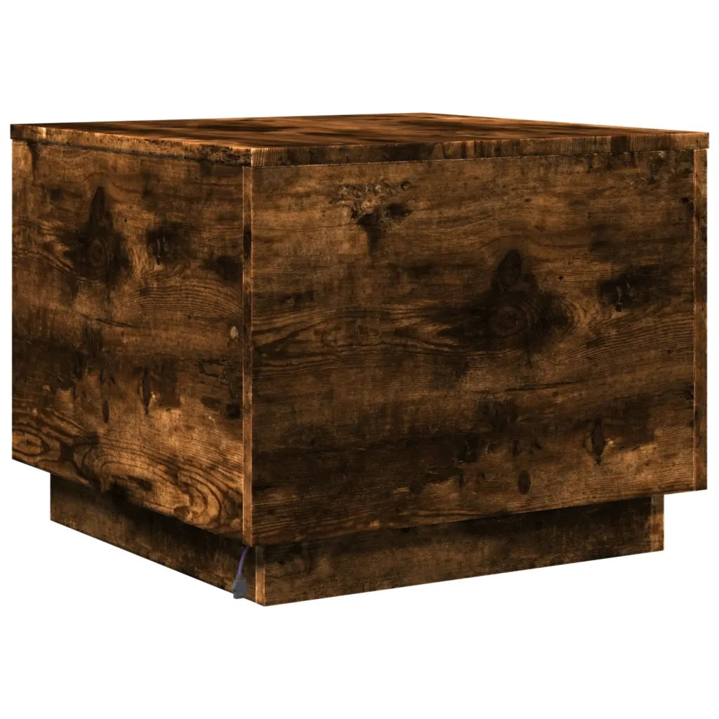 Tavolino da salotto | Tavolino da caff¨¨ | Tavolino da Soggiorno con Luci LED Rovere Sonoma 50x50x40 cm
