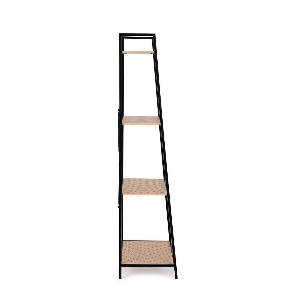 Libreria 4 Ripiani Haldor in Acciaio Nero Minimal Bizzotto