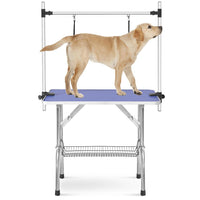 Tavolo toeletta cani pro - Xylo - 117cm blu rete+gomma