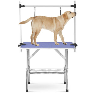 Tavolo toeletta cani pro - Xylo - 117cm blu rete+gomma