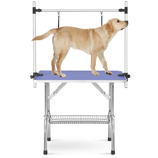 Tavolo toeletta cani pro - Xylo - 117cm blu rete+gomma