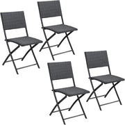 Set 4 Sedie Pieghevoli Carico Max. 120 kg Salvaspazio Leggere & Portatili Resistenti da Esterno Interno Balcone Campeggio