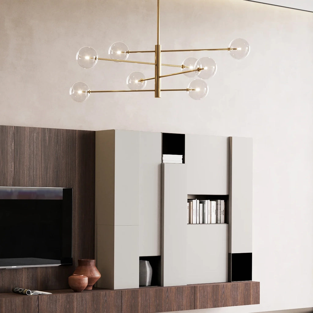 Lampadario Sospensione Equinoxe 8 Luci G4 Cromo